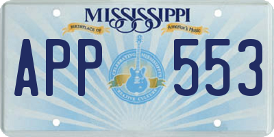 MS license plate APP553