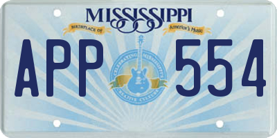 MS license plate APP554