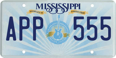 MS license plate APP555