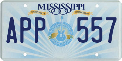 MS license plate APP557