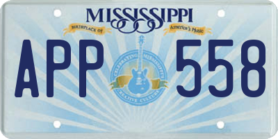 MS license plate APP558