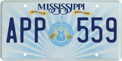 MS license plate APP559