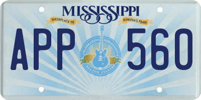MS license plate APP560