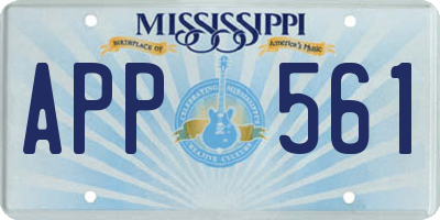 MS license plate APP561