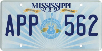 MS license plate APP562