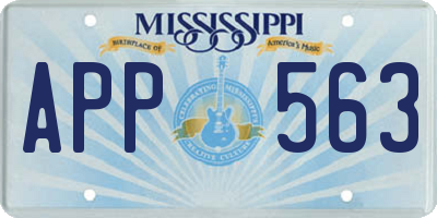 MS license plate APP563