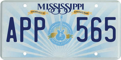 MS license plate APP565