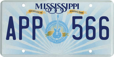 MS license plate APP566