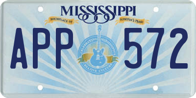 MS license plate APP572