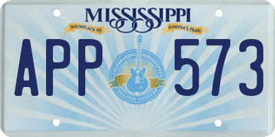 MS license plate APP573