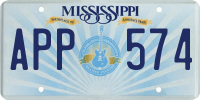 MS license plate APP574
