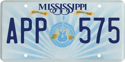 MS license plate APP575