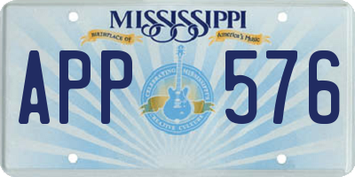 MS license plate APP576