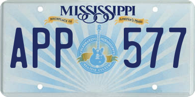 MS license plate APP577