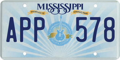 MS license plate APP578
