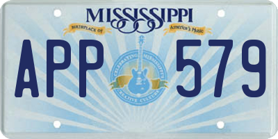 MS license plate APP579
