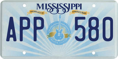 MS license plate APP580