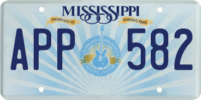 MS license plate APP582