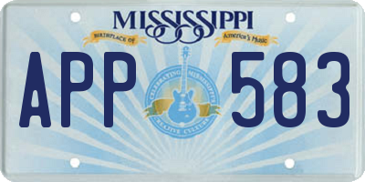 MS license plate APP583