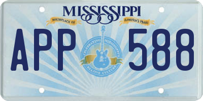 MS license plate APP588