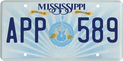 MS license plate APP589