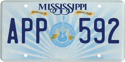 MS license plate APP592