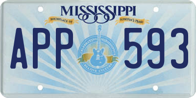 MS license plate APP593