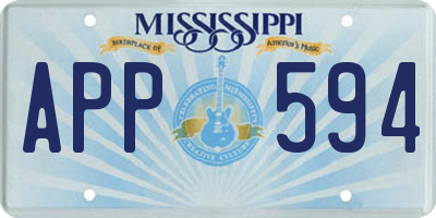 MS license plate APP594
