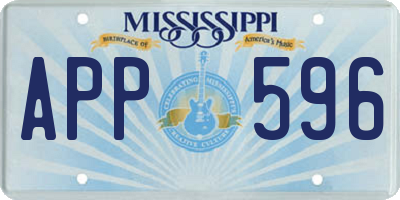 MS license plate APP596