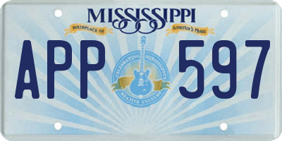 MS license plate APP597
