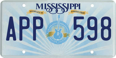 MS license plate APP598