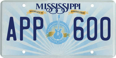 MS license plate APP600