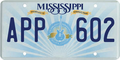 MS license plate APP602