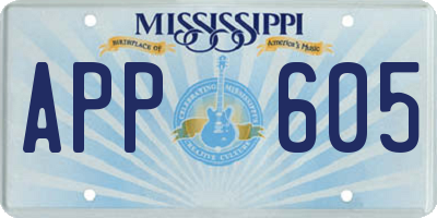 MS license plate APP605