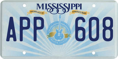 MS license plate APP608