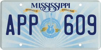 MS license plate APP609