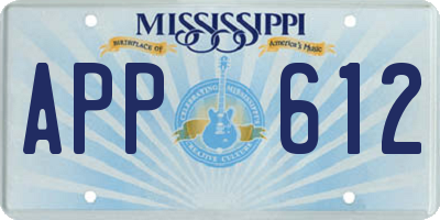 MS license plate APP612