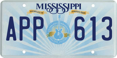 MS license plate APP613