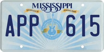 MS license plate APP615