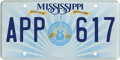 MS license plate APP617