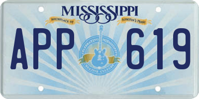MS license plate APP619
