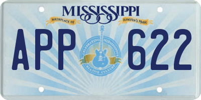 MS license plate APP622