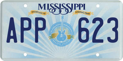 MS license plate APP623