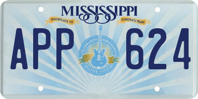 MS license plate APP624
