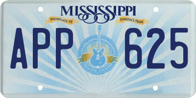 MS license plate APP625