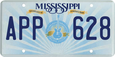 MS license plate APP628