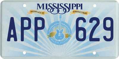 MS license plate APP629