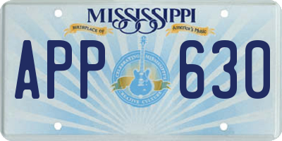 MS license plate APP630