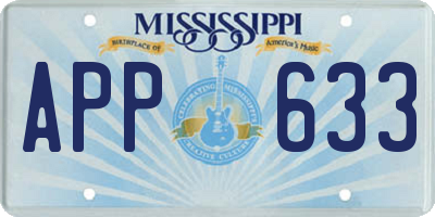 MS license plate APP633