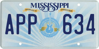 MS license plate APP634